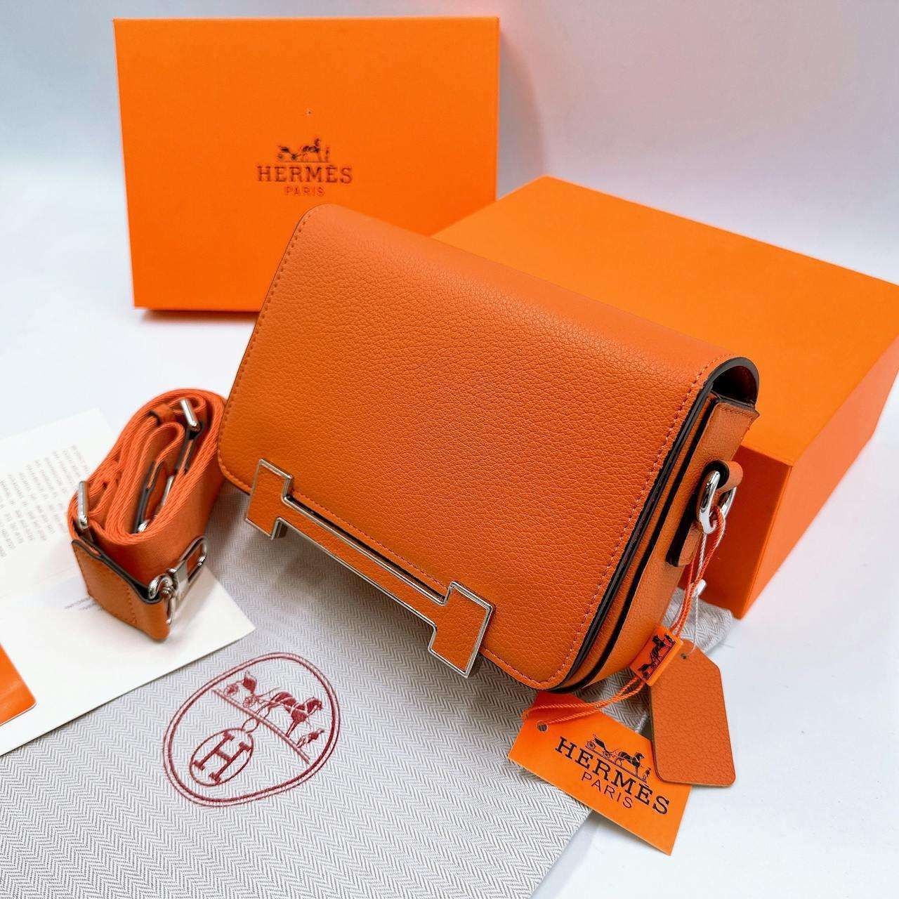 Hermes Orange Leather Bag